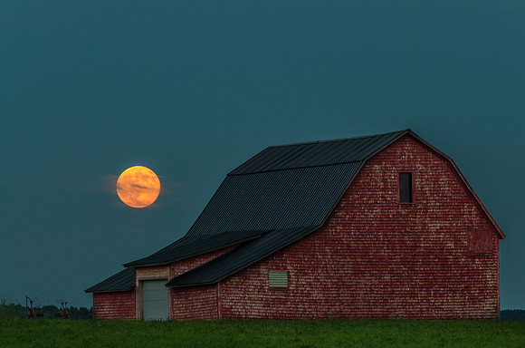 Super Moon and Barns