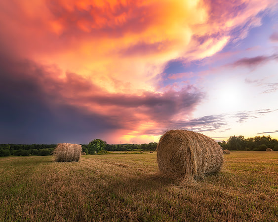 Round Bale Sunset